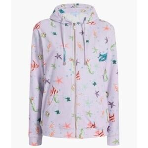 Hill House The Allie Zip Up Sea Creatures Terry Cloth Hoodie Size‎ Small